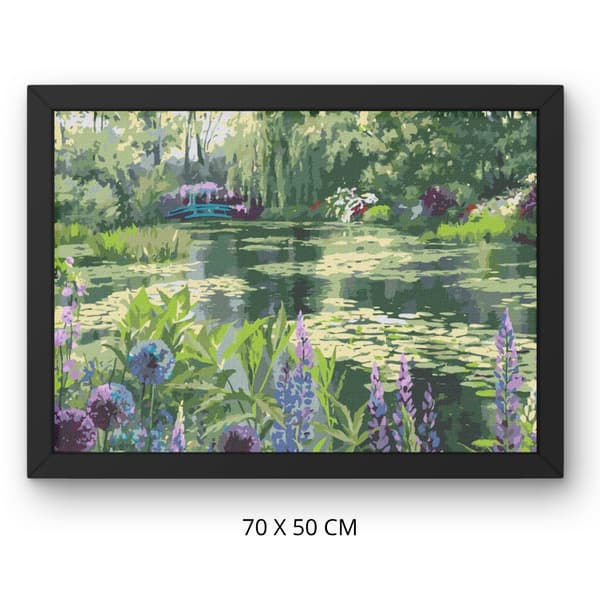 Måla efter siffror med ram Monets trädgård i Giverny 50x70 cm