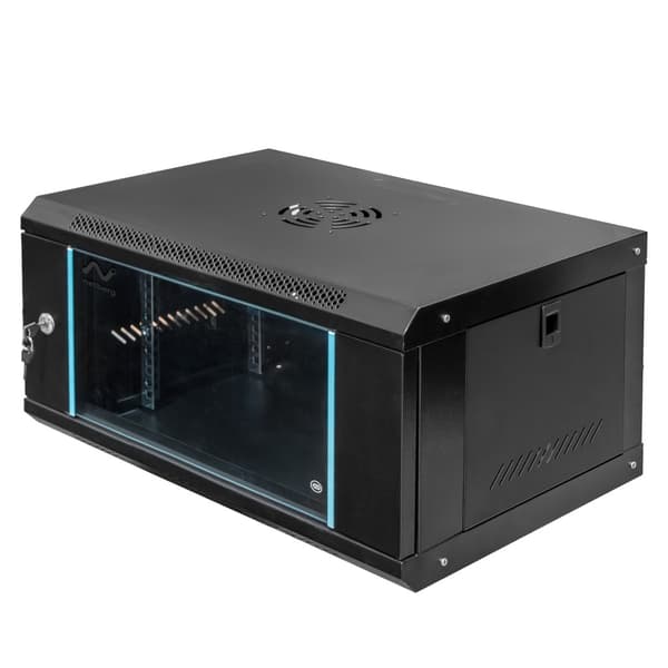 Netberg 19" 6U 300x600x400 væghængt server rack sort