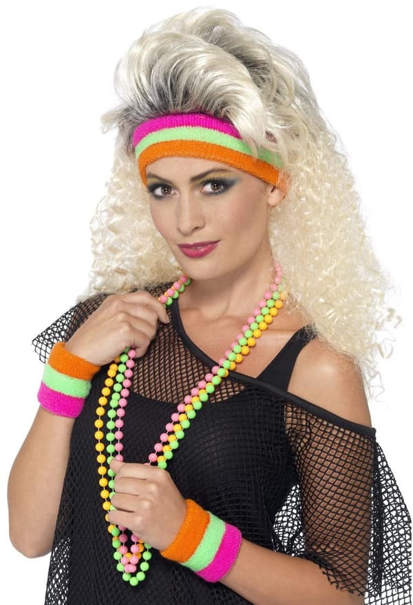 Neon väriset Disco 80-luvun hiusnapit 3 kpl