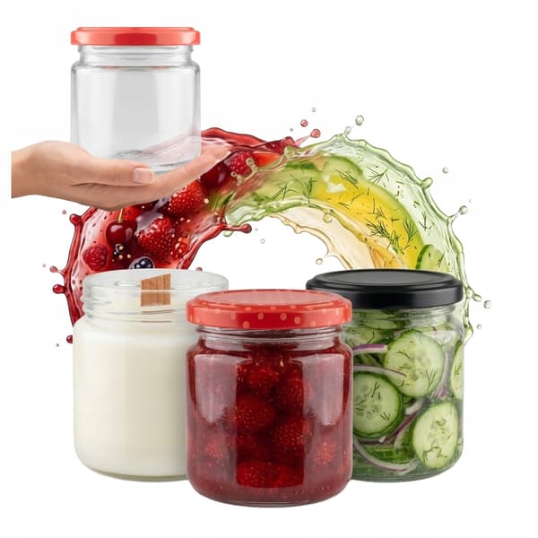 48x Glas 200ML + låg FI66 syltetøjskonserves TIL patésyltetøj