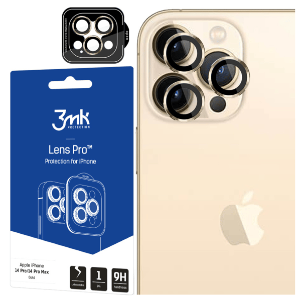 Apple iPhone 14 Pro/14 Pro Max - 3mk Linsskydd Pro Guld