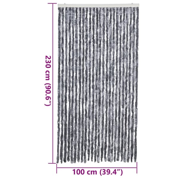 vidaXL Flugnät, Silver, 100x230 cm, Chenille