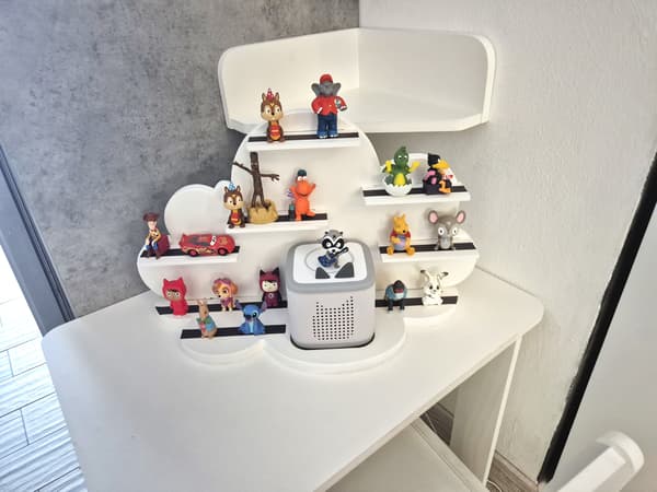 Displaystativ / hylder til lydfigurer Toniebox 2 - Cloud på base