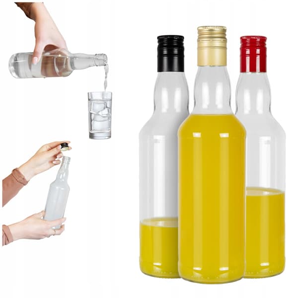 50x MONOPOL glasflaskor 0,5 l för vodka, lång kork