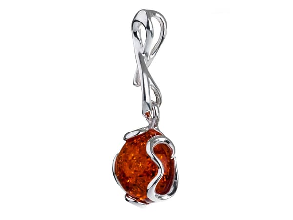 Silverhänge med baltisk bärnsten. Elegant silverhänge för kvinnor.