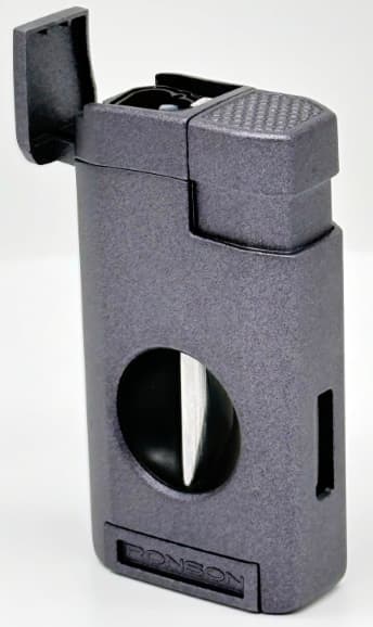 RONSON THUNDER RGL118 GRÅ 3-jet lighter med cigarskærer
