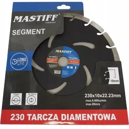Segmenteret diamantskive 230mm x 22.2mm til betonblokke