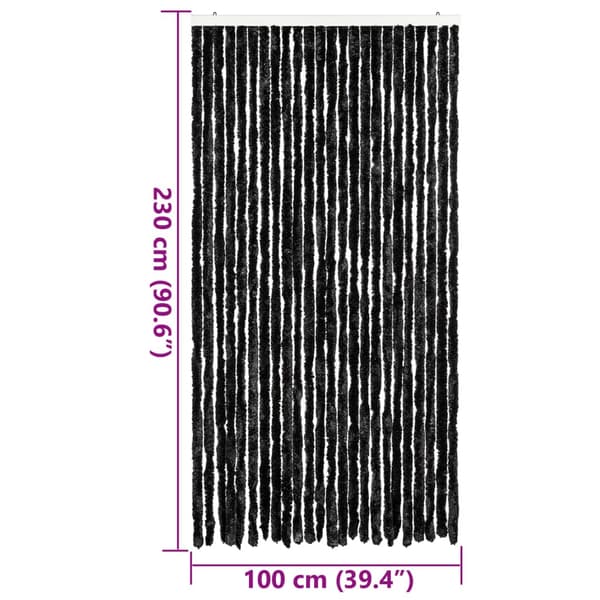 vidaXL Flugnät, Antracit, 100x230 cm, Chenille