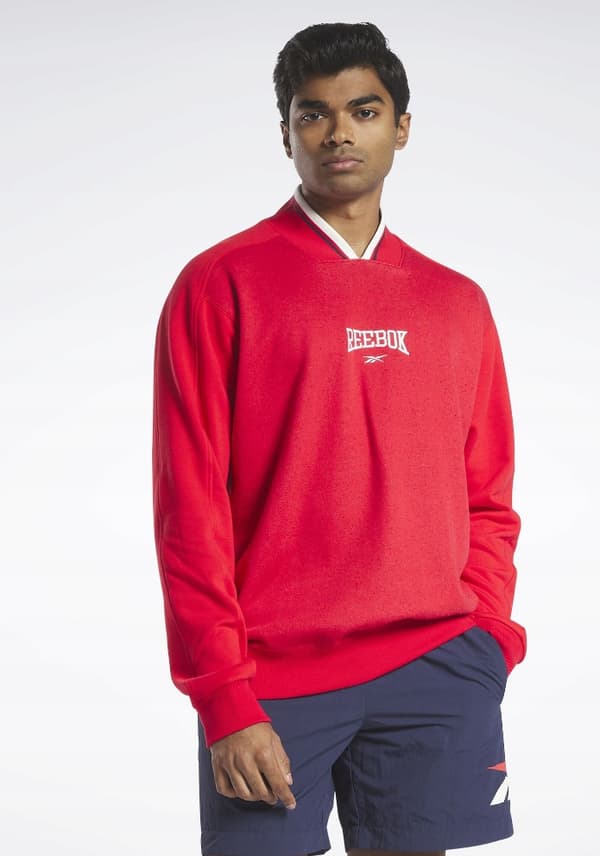 Reebok herr röd långärmad sweatshirt logotyp M