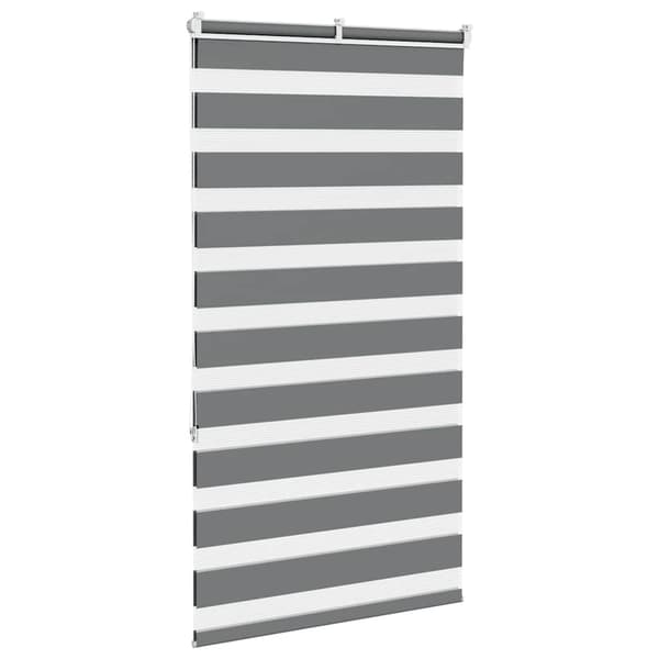 vidaXL Zebrarullgardin, mörkgrå, tygbredd 75,9 cm, polyester