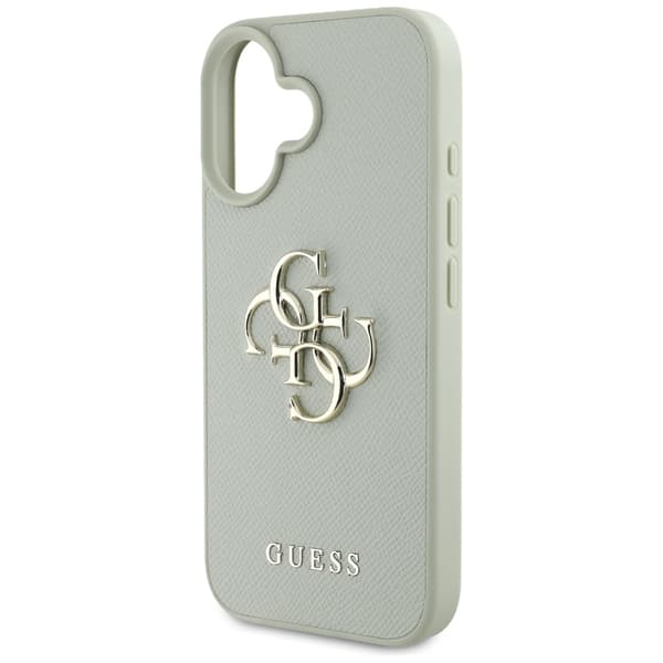 Guess Grained Big 4G Logo Small Classic Logo cover til iPhone 16 grøn