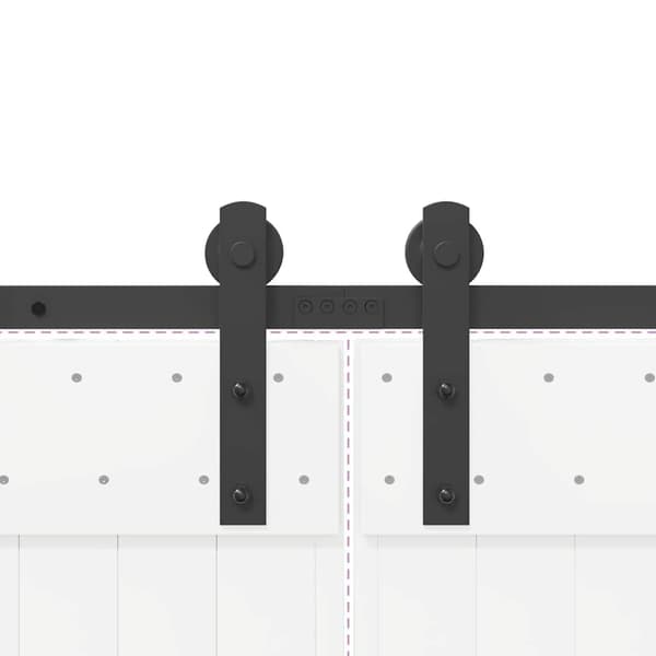 vidaXL Skjutdörrsinstallationssystem, 366 cm, Stål, Svart