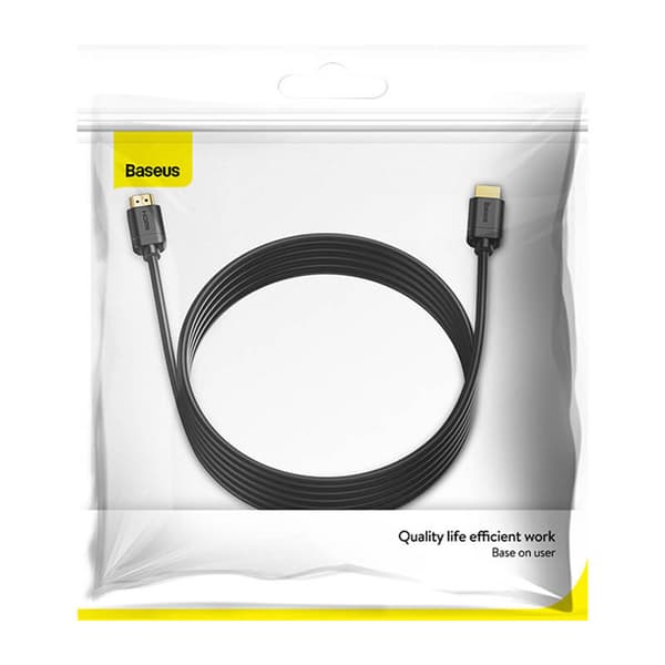 Baseus HDMI 2.0 Kabel, 4K 60Hz, 3D, HDR, 18Gbps, 5m (Sort)