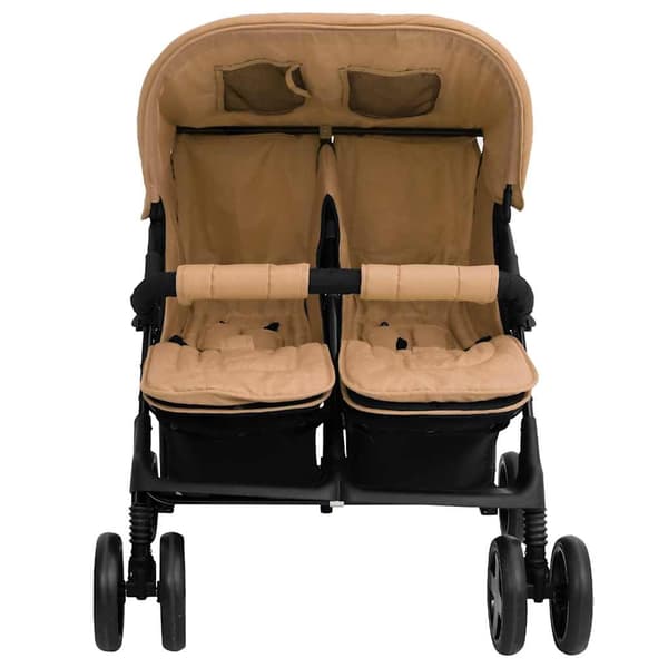 vidaXL Dubbelvagn, Taupe, Stål