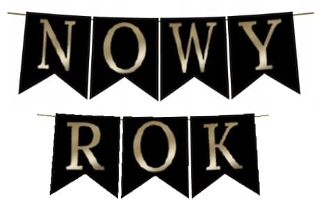 NYTÅRSbanner Sort og Guld 1 sæt