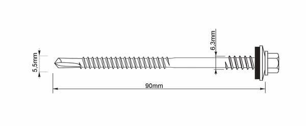 GT 6 SP Z19 ruuvit 5,5/6,3x090mm sinkitty