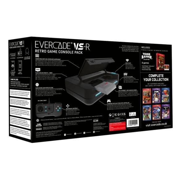 EVERCADE VS-R-konsol + Tomb Raider Black-spilpakke