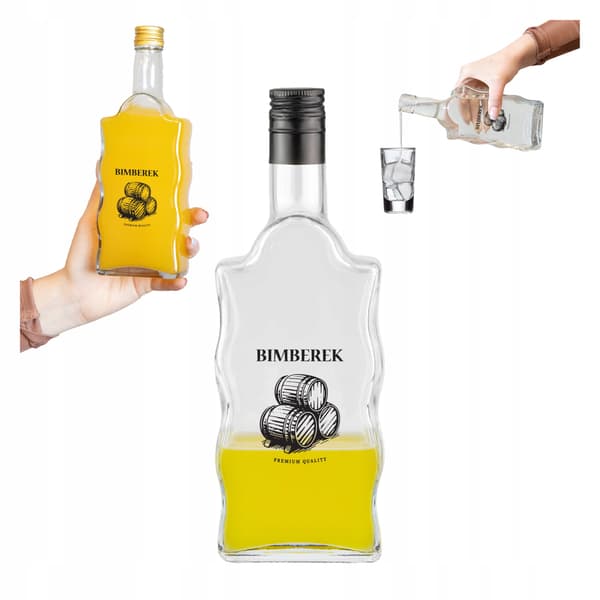 5x Flasker JULEGAVEFala 500ml med tryk til BIMBEREK PREMIUM