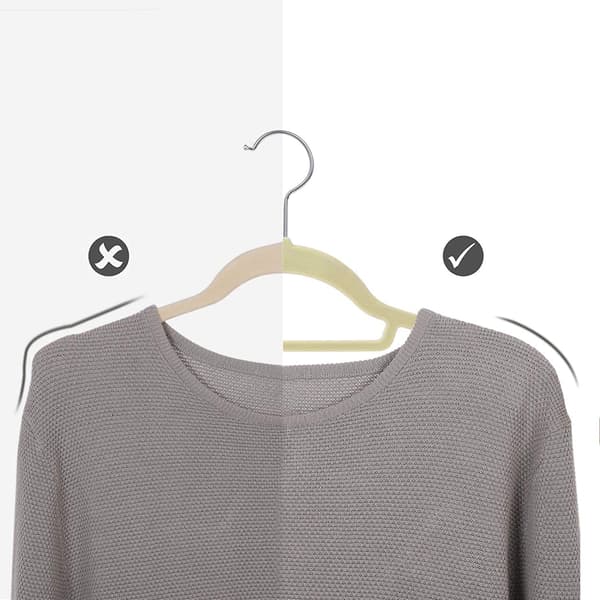 Maxi samettinen vaatehenkari, 20 kpl setti - beige