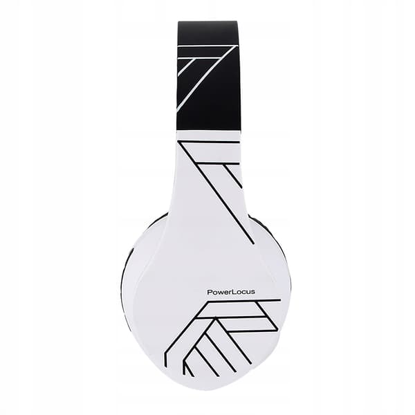 PowerLocus trådløse hovedtelefoner sort og hvid BLUETOOTH / microSD / FM