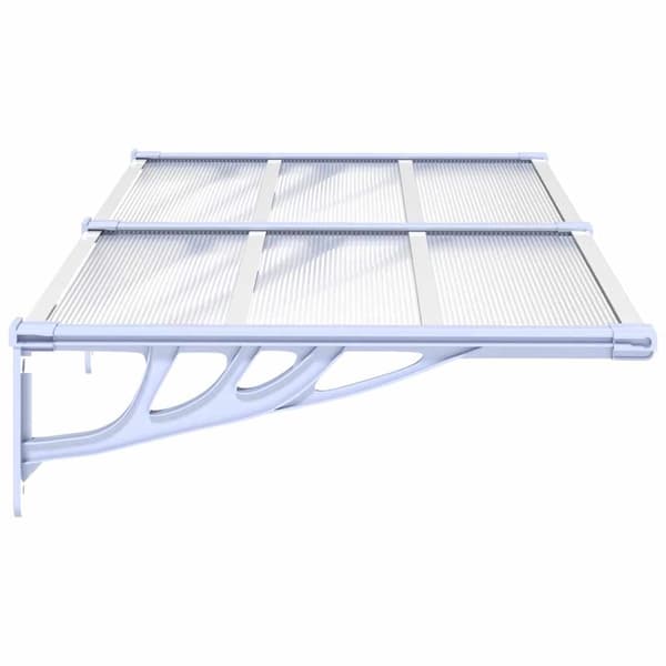 vidaXL dørmarkise, grå transparent, 152,5x90 cm, polycarbonat