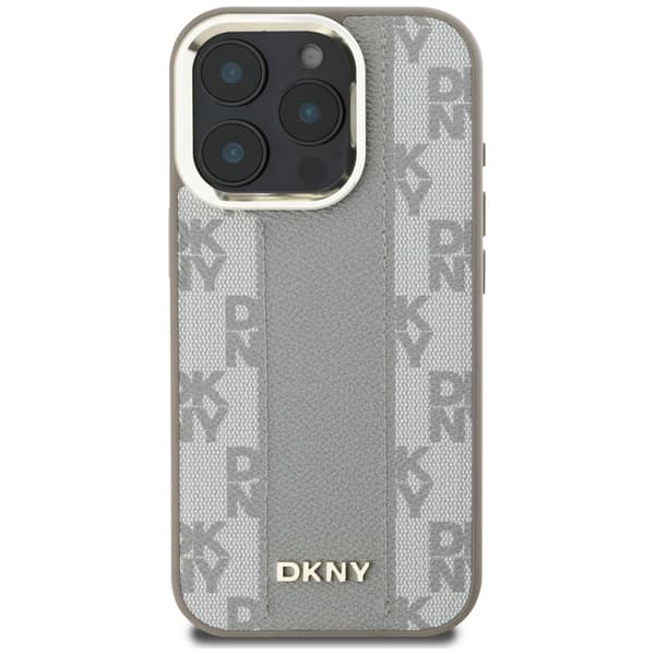 DKNY Magsafe-etui med ternet mønster til iPhone 16 Pro Max, beige