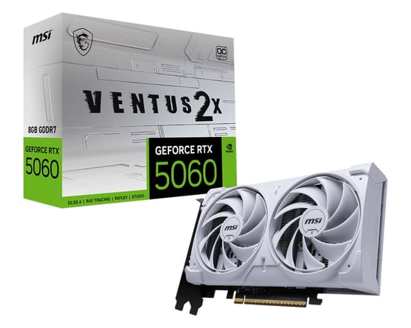 MSI RTX 5060 8G VENTUS 2X OC Grafikkort Vitt