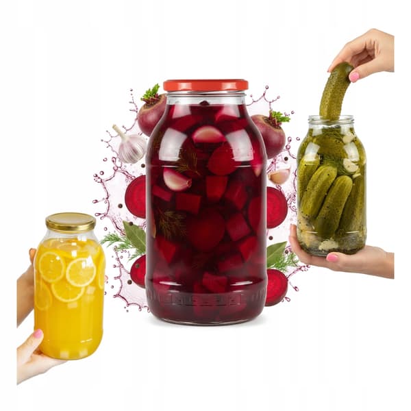 6x glasburk 2L för konserver, tinkturer, honung