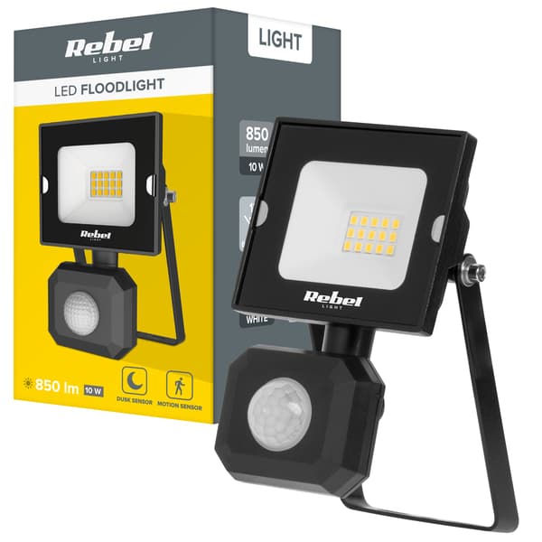 Halogen reflektor LED lampa 10W rörelse- och skymningssensor IP44