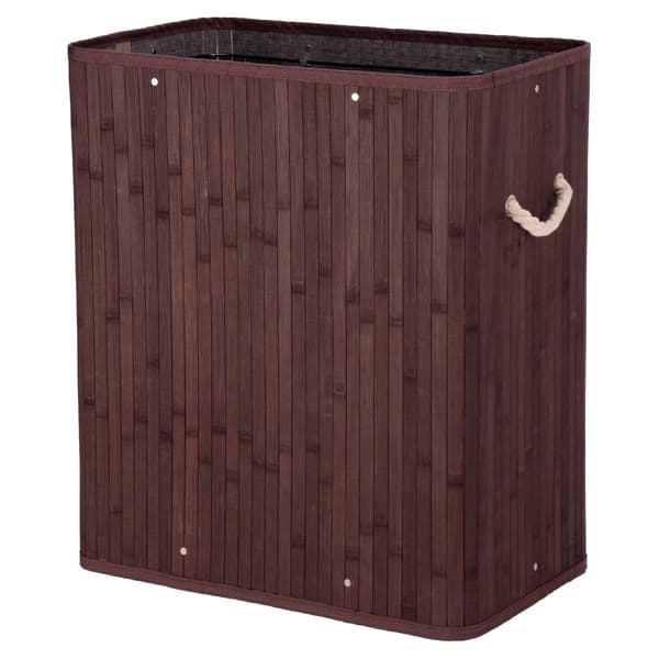 Bambuinen pyykkikori kannella 100L wenge