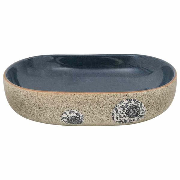 vidaXL bordvask sandblå oval 59x40x14 cm