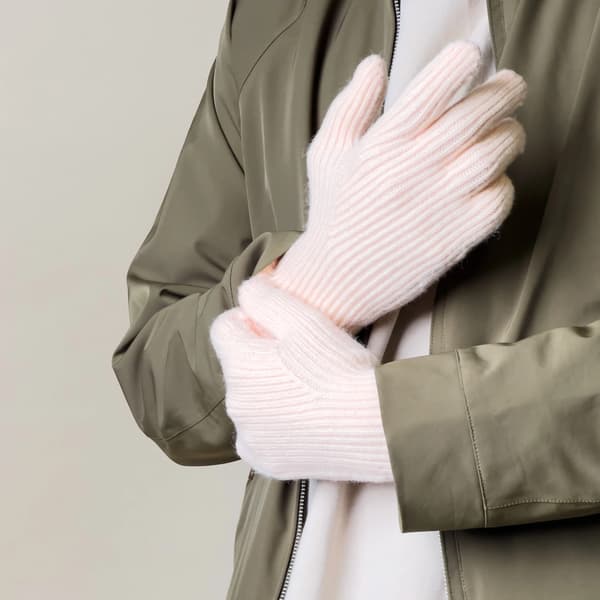 Flätade telefonhandskar med fingerutskärningar - rosa