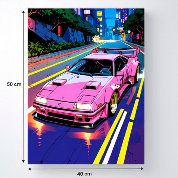 MALING EFTER TAL Billeder til maling Neon Ride 40x50 cm