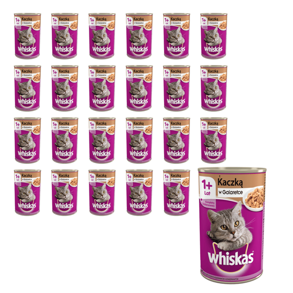 Whiskas våtfoder för vuxna katter med anka 24x400 g