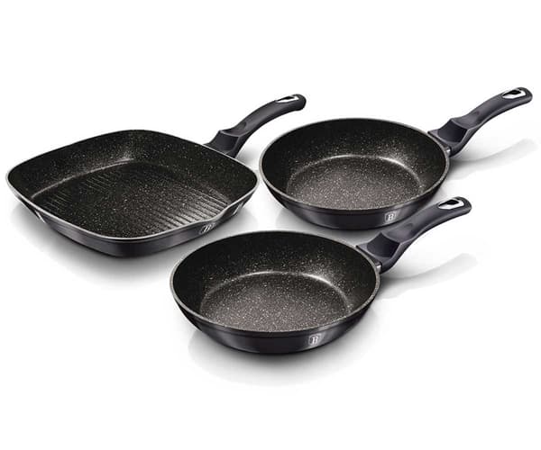 SÆT MED 3 GRANITPANDER BERLINGER HAUS BH-6904 CARBON PRO