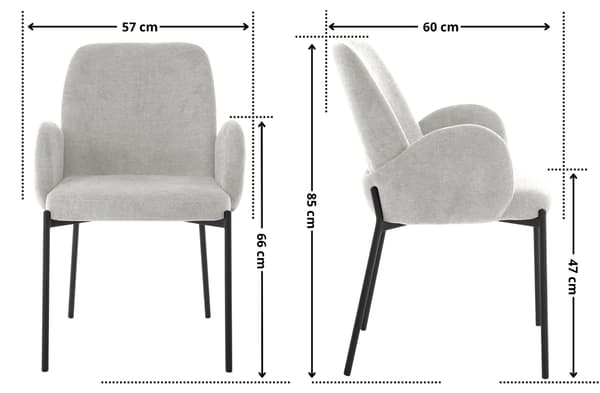 GUSTO klädd fåtölj, tyg, grå
