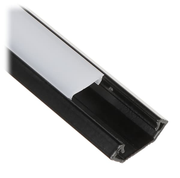 PROFIL MED LAMPESKÆRM TIL LED-STRIPS PR-LED/CB/2M HJØRNE SORT