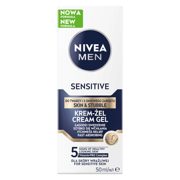NIVEA MEN Sensitive ansiktskräm-gel och 3-dagars skäggstubbar 50 ml