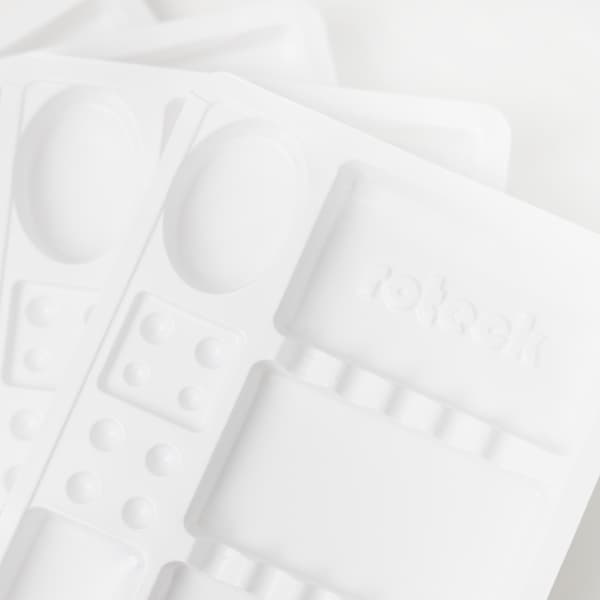 Vita Roteck-behandlingsbrickor för permanent makeup