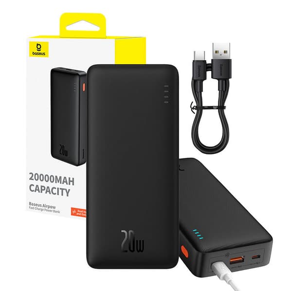 Baseus Airpow 20000mAh 20W Powerbank (Sort)