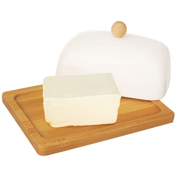 Hvid porcelænssmørretter WHITELINE