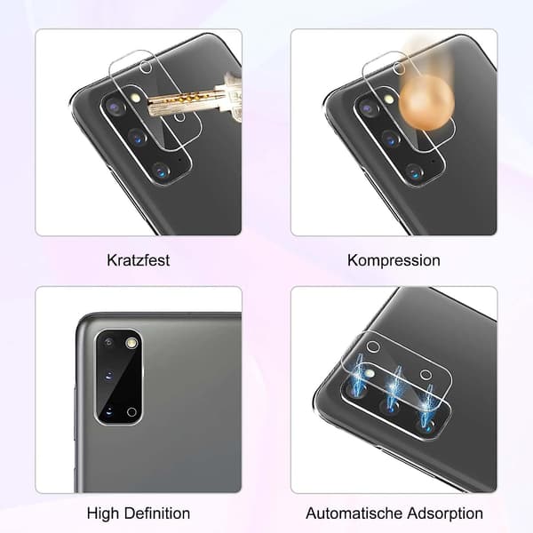 2x Hærdet glas til Samsung Galaxy S20 kamera