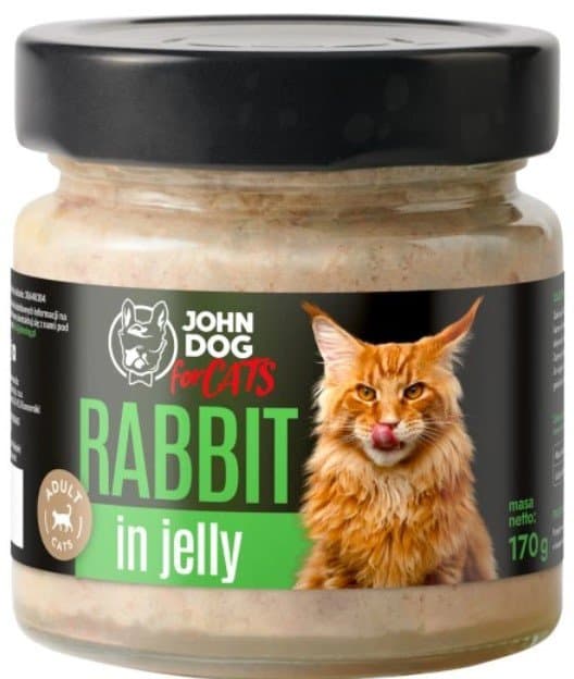 John Dog til KATTE | Voksen | Vådfoder med gelé 170 g - Kaningelé 170 g