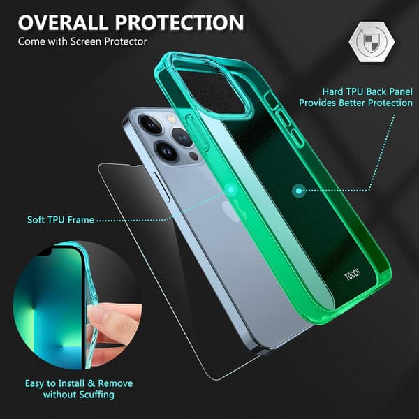 APPLE IPHONE 13 PRO -KUORI LÄPINÄKYVÄ VIHREÄ