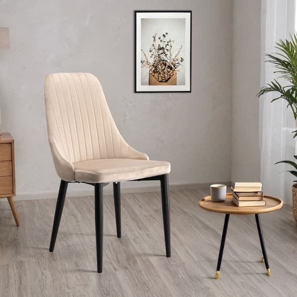 LORIENT VELVET beige sammetsfåtölj