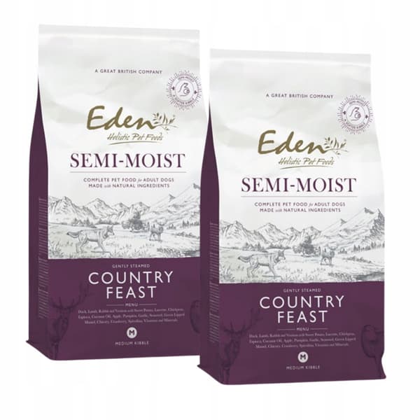 Eden Country Feast 2x2 kg semi-moist hundefoder med lam