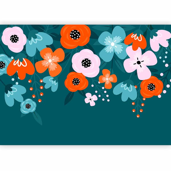 Fototapet - Färgglad blomstring - tredje variant