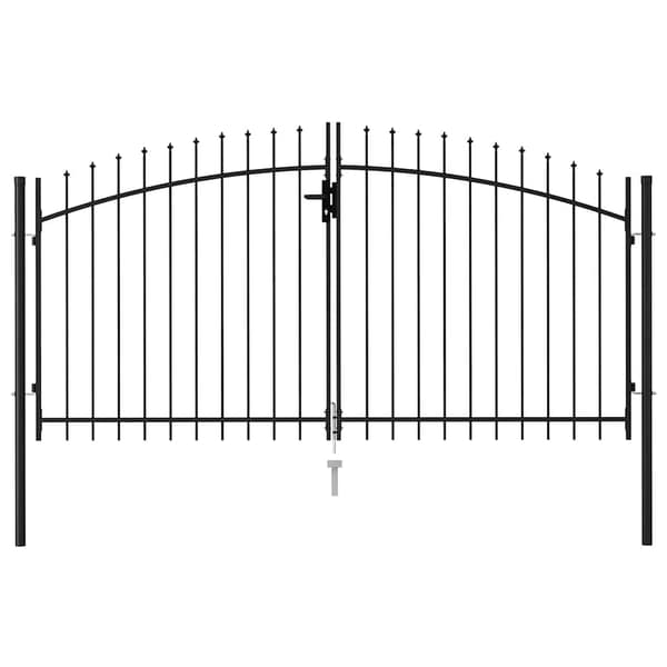 vidaXL Dubbelgrind med spikar, stål, 3x1,5 m, svart