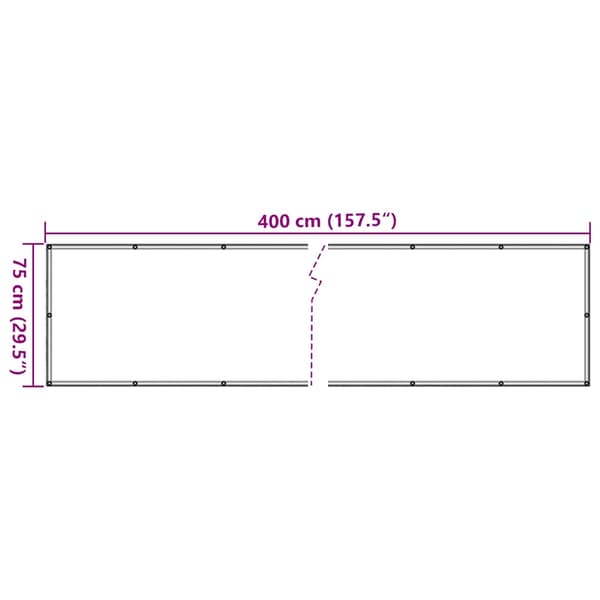 vidaXL balkonmarkise, antracit, 400x75 cm, PVC