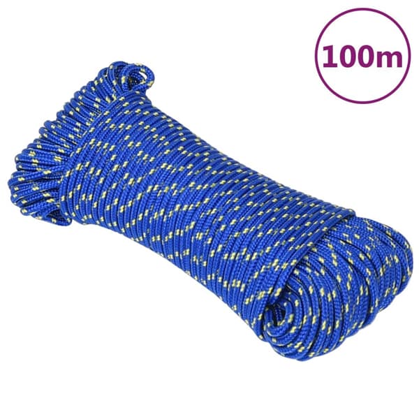 vidaXL sejltov, blå, 3 mm, 100 m, polypropylen